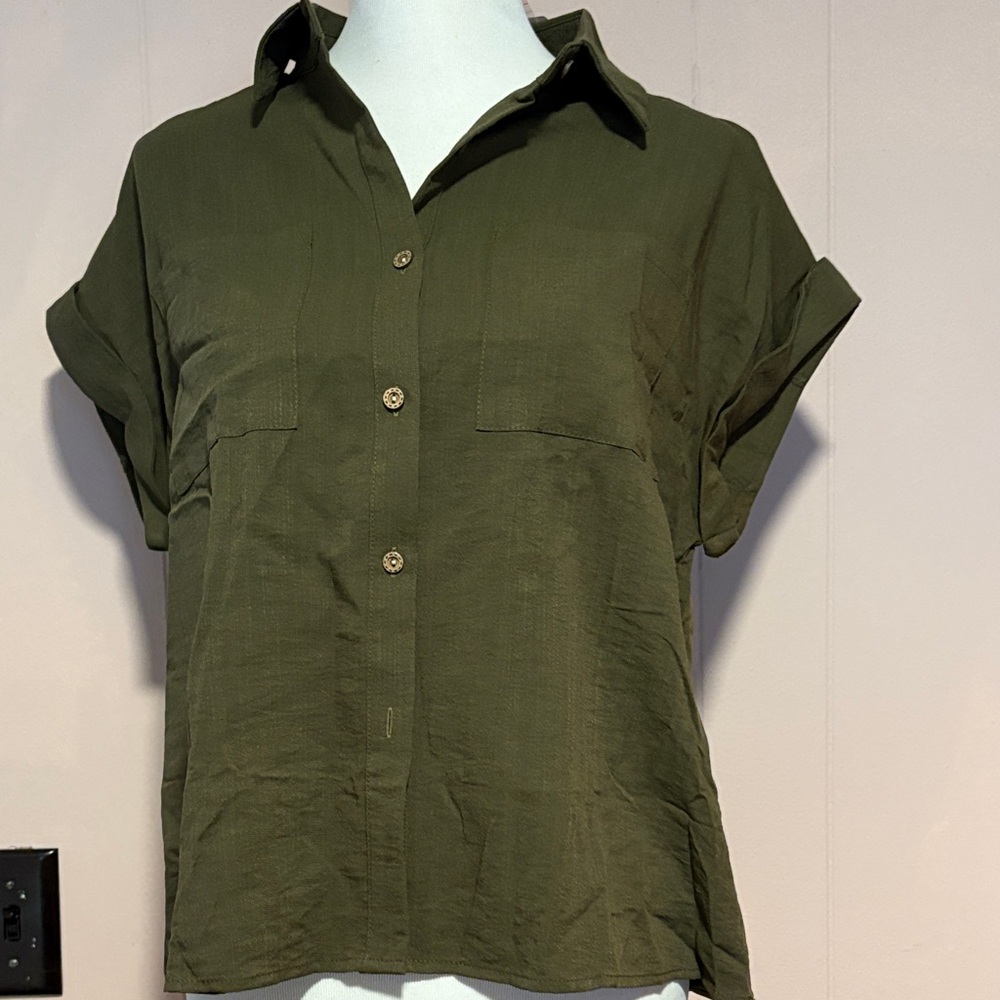 Forest Green Button-Down Shirt